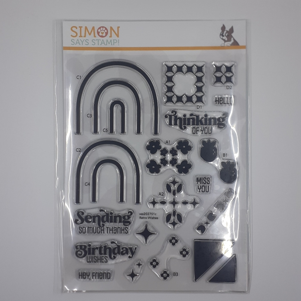 Simon Says Stamp Retro Wishes Clear Stamp Set sss202751c